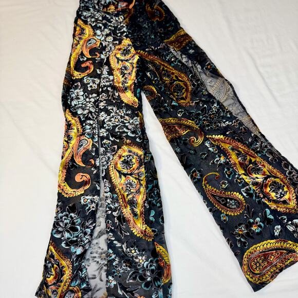 Lioness Velvet Burnout Paisley Wide Leg Pants Women's Small Whimsigoth Festival - Picture 6 of 15